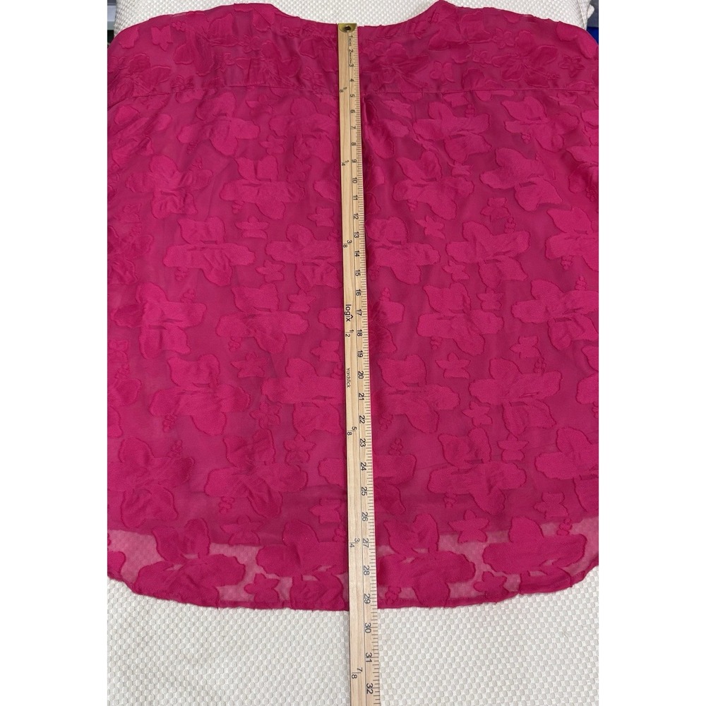 Investments II Top Women's 2X Pink Crew Neck Short Sleeve Floral Appliqué Casual - Picture 4 of 8